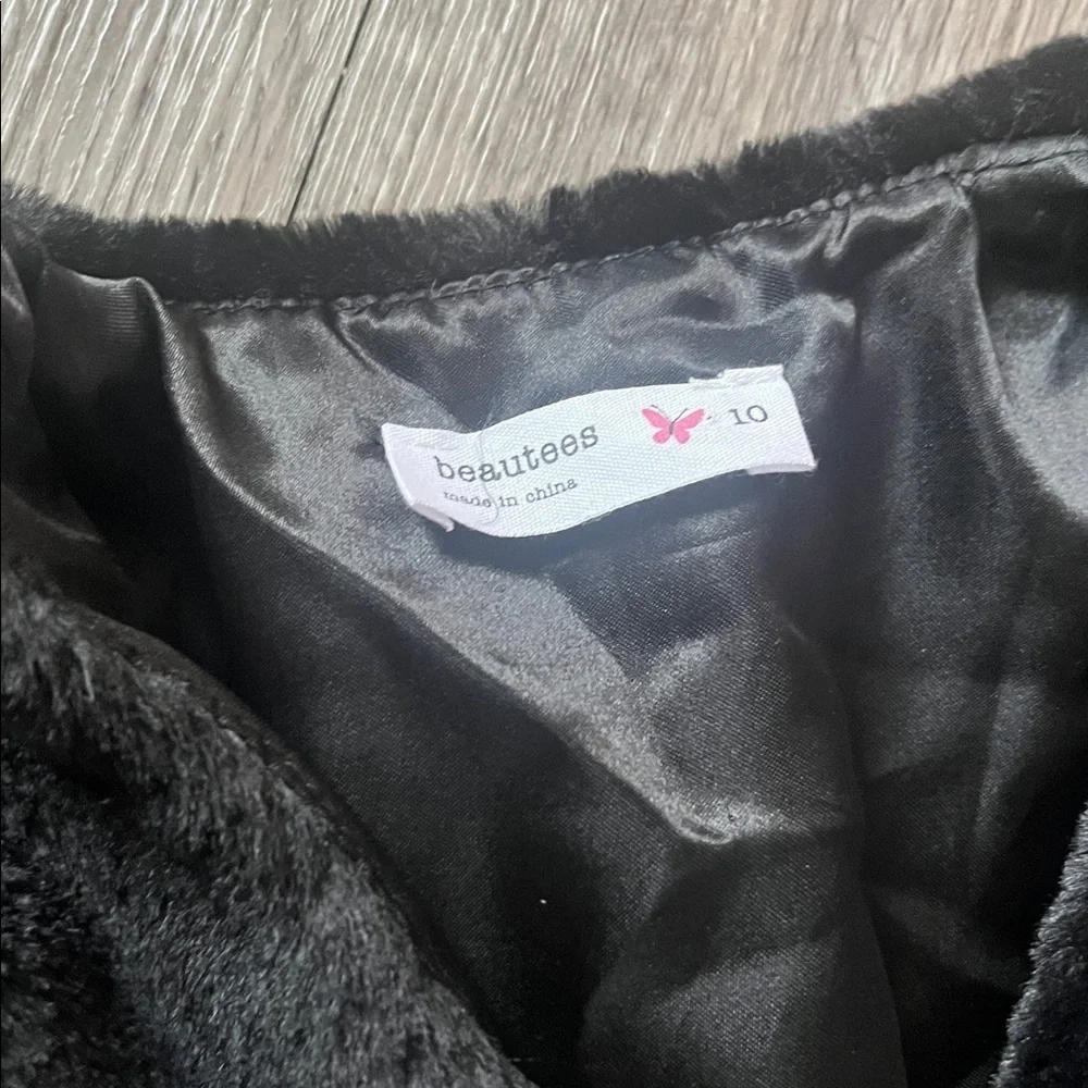 Girls black fur cover up